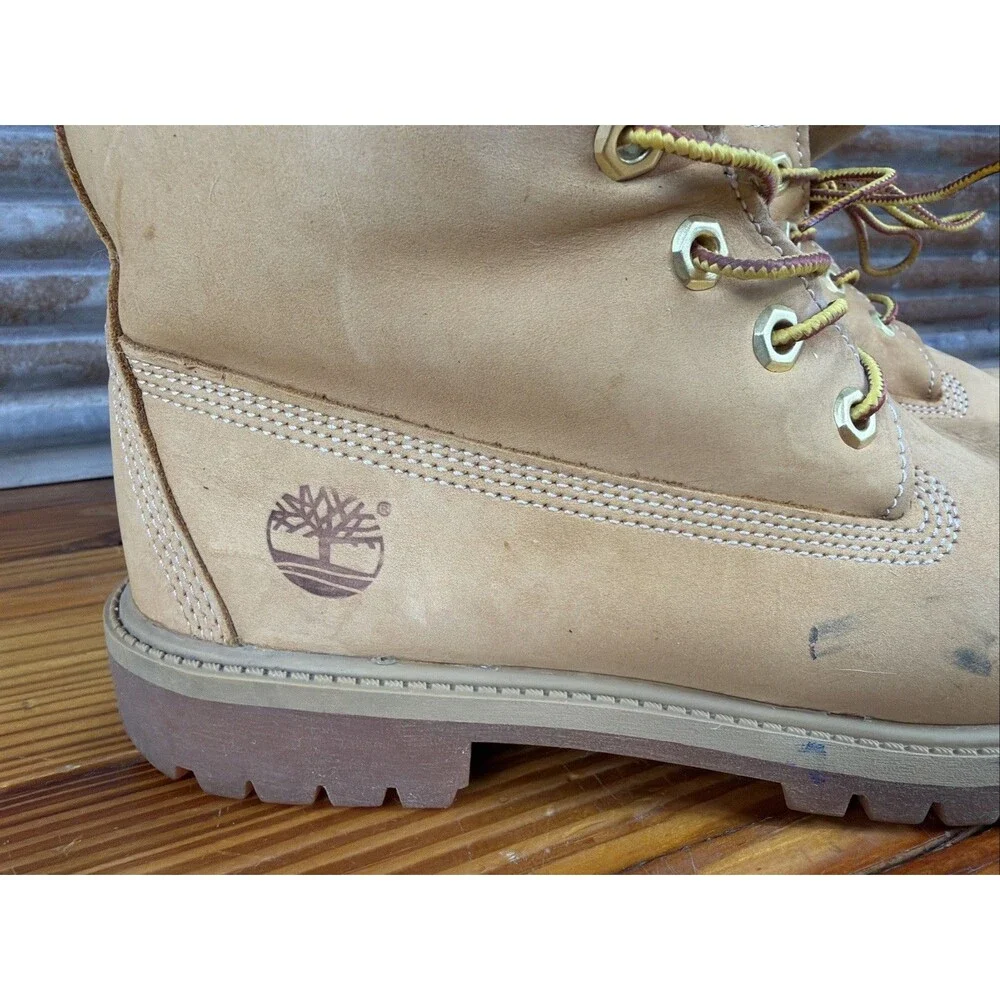 Timberland Premium 6 Inch Waterproof Boots Wheat Nubuck Juniors Kids Size 7M